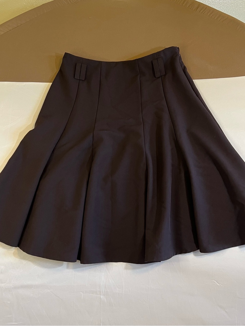 dressbarn Brown A-line Skirt with Flared Panels